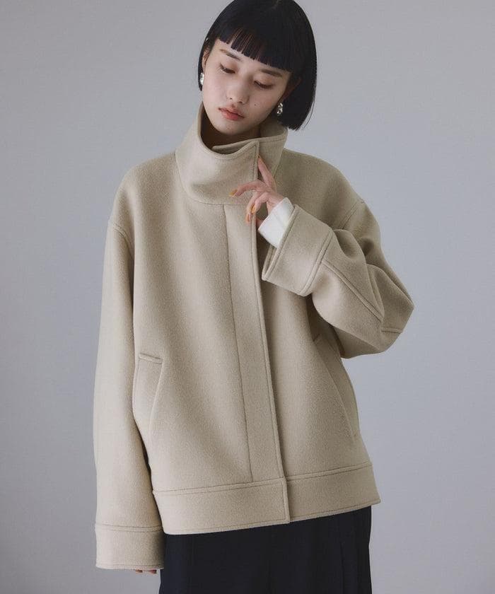 完売品 ADAM ET ROPE FEMME Super120'sウールブルゾン