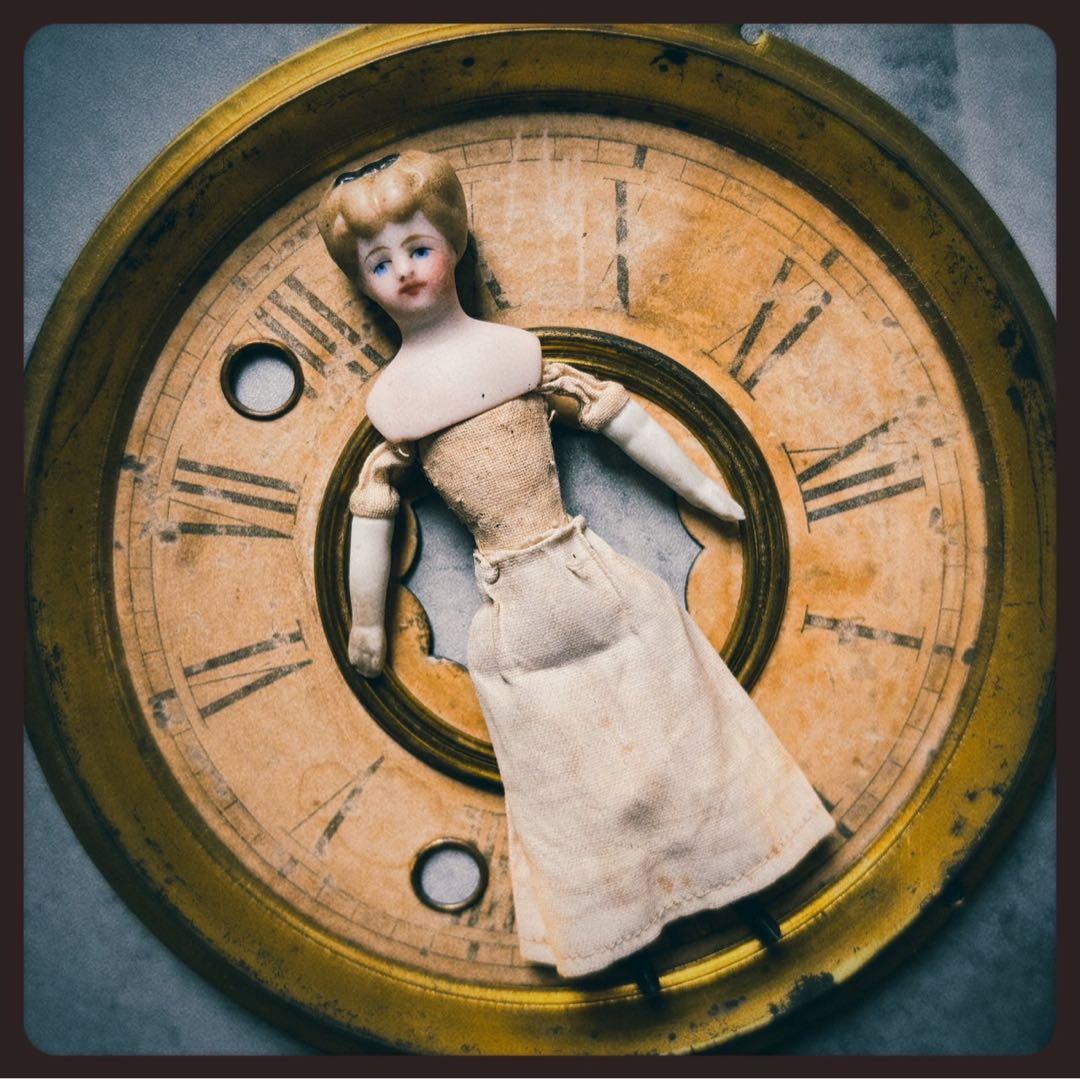 希少アンティーク　 ブラックリボンのパリアンドール ビスクドール