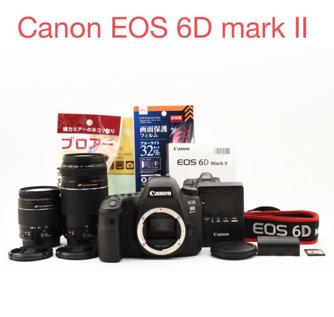 一眼レフCanon EOS 6D mark II標準&望遠ダブルレンズセット