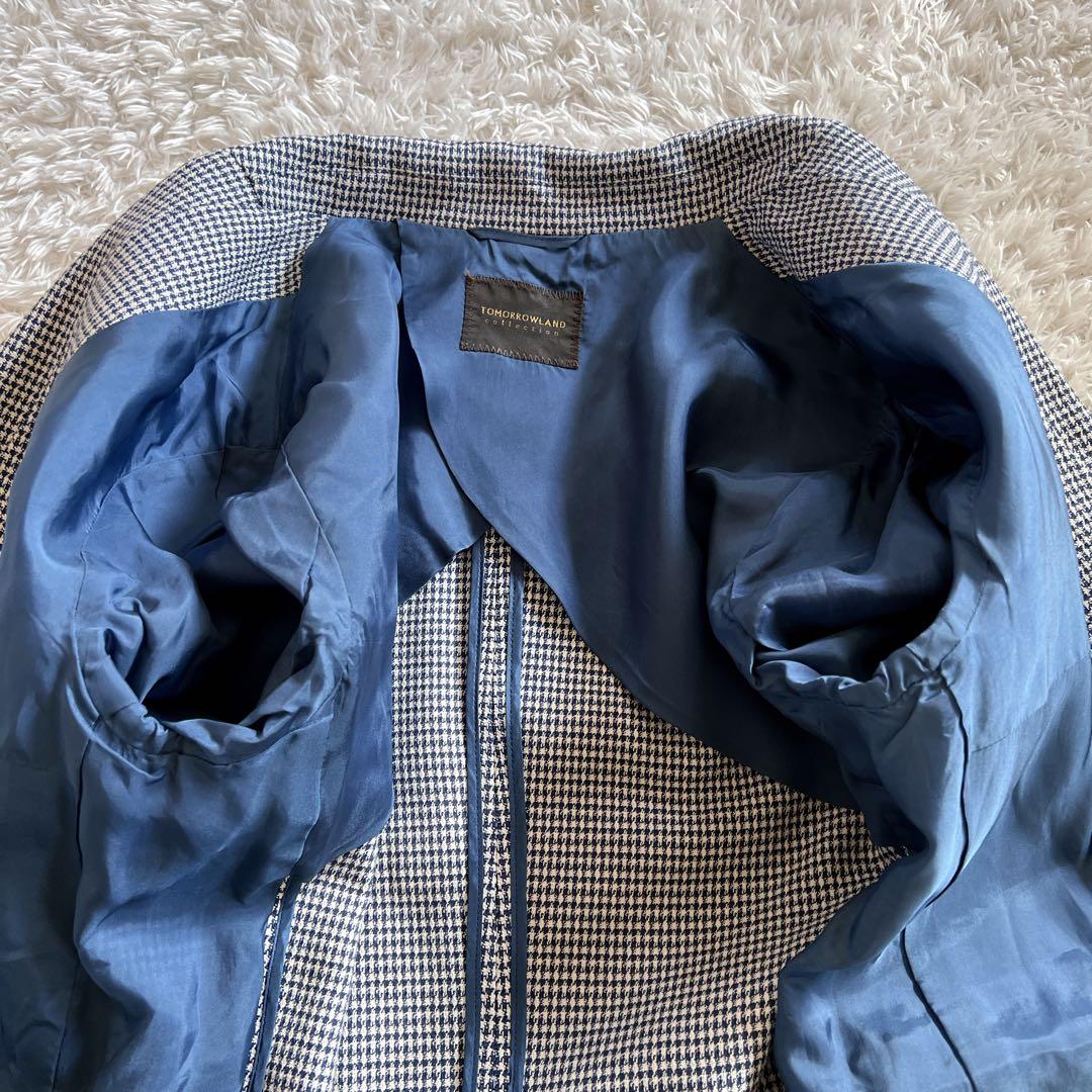 【TOMORROWLAND collection】ベルテッドジャケット チェック