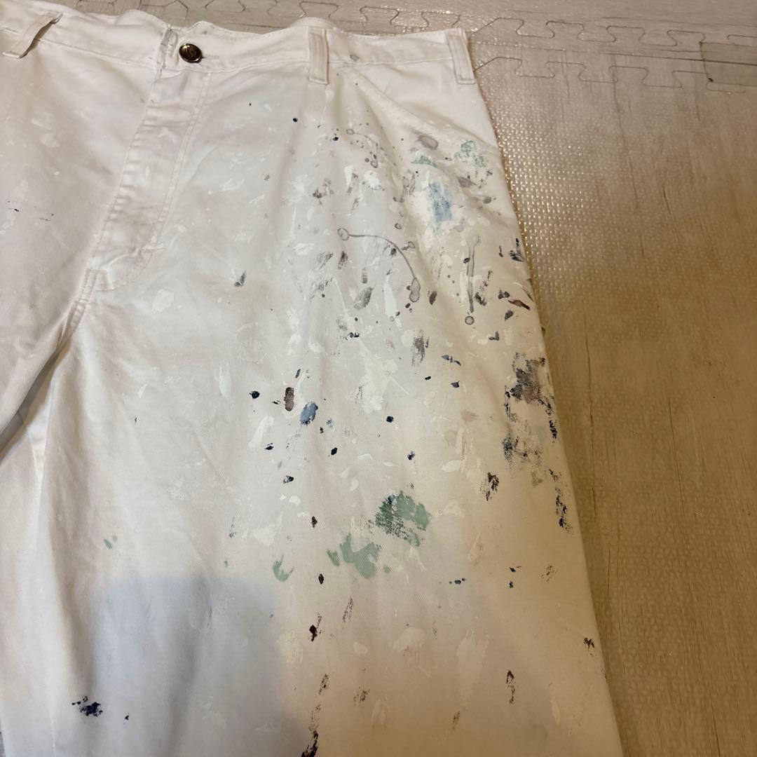 Dickies ホワイト ペインターパンツ　ペイント加工