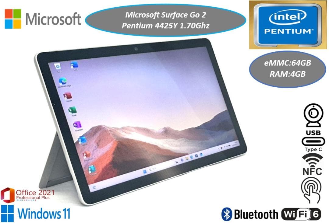 美品 マイクロソフト Surface Go2 タッチパネル 544g USB-C