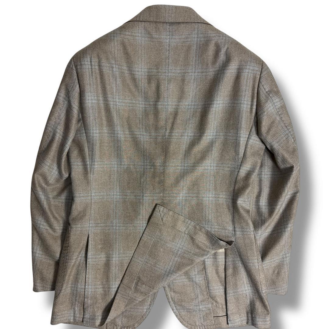 J6307 美品 リングヂャケットマイスター シルクカシミヤチェックジャケット