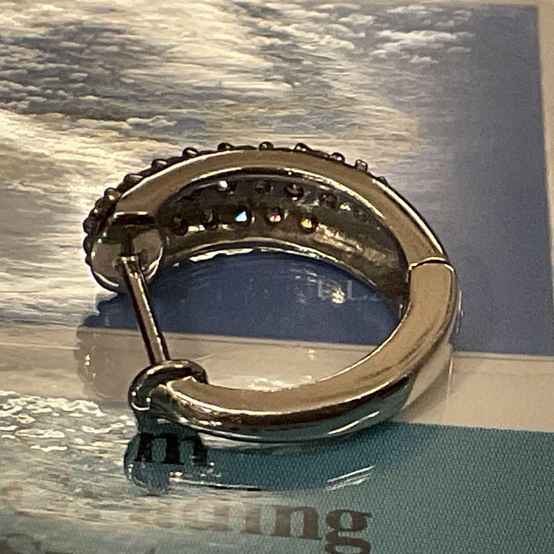 鑑別書 刻印 片方 天然ダイヤモンド0.25ct ダイヤフープピアス プラチナ