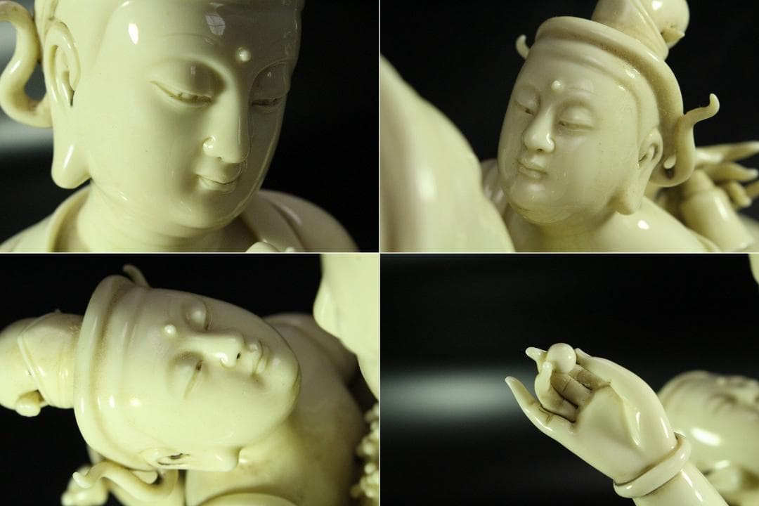 中国美術 白磁 南無仏 在銘 高37cm 鑑書箱(K-LC490)