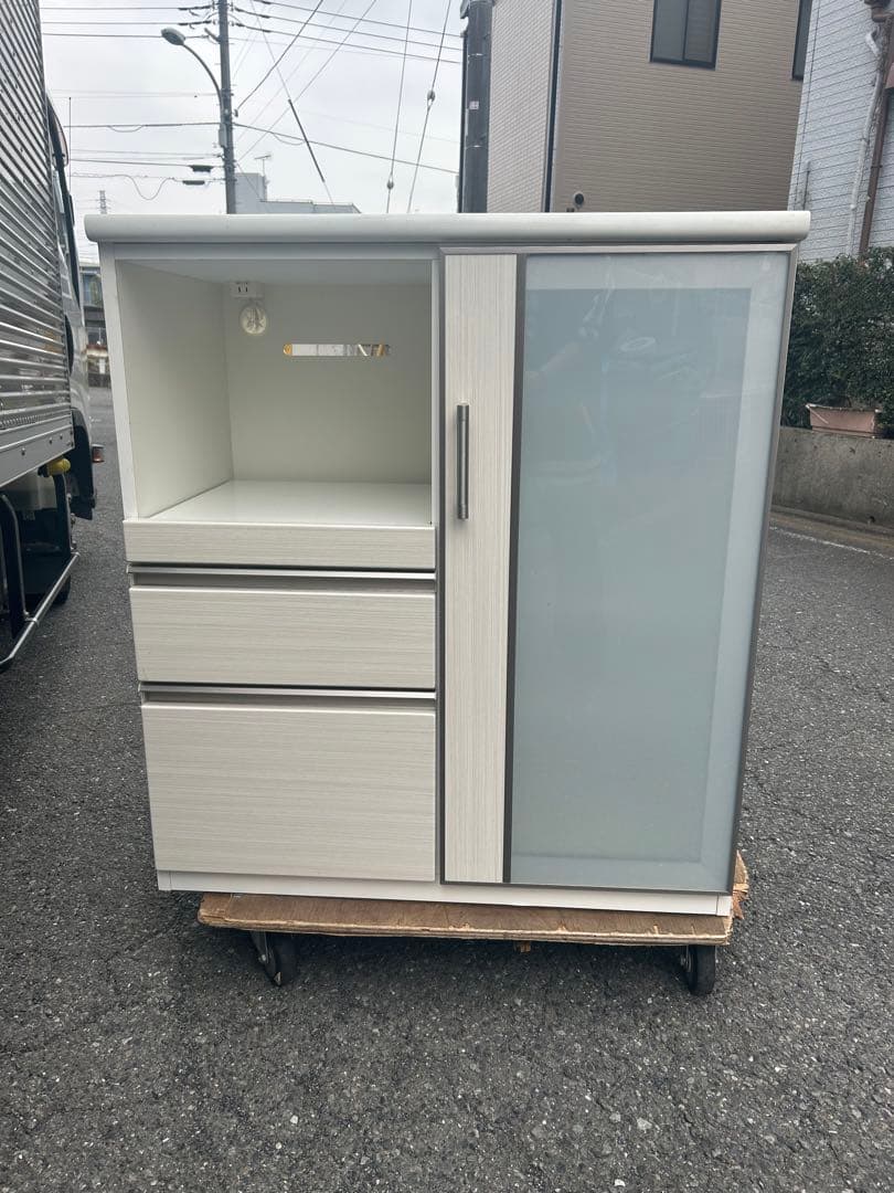 モンブラン　ニトリ　ホワイトキッチン収納キャビネット　※直接引取