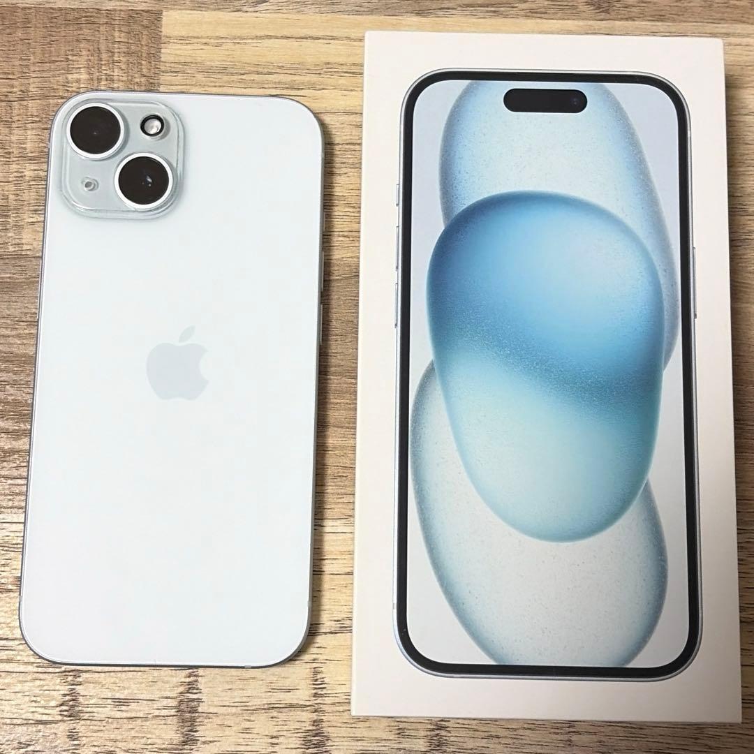 【美品】iPhone15 128G SIMフリー　ブルー