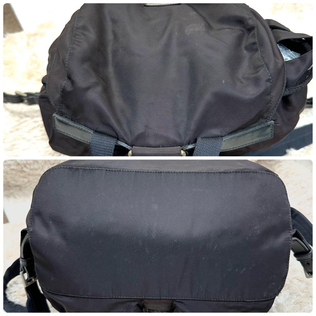 【美品】 PRADA ブラック リュック バックパック テスートナイロン