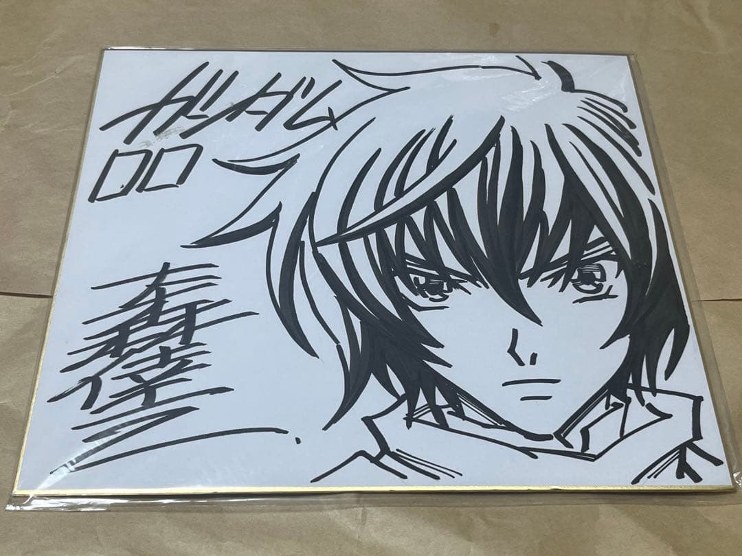 【希少】ガンダム00 大森倖三　直筆サイン色紙