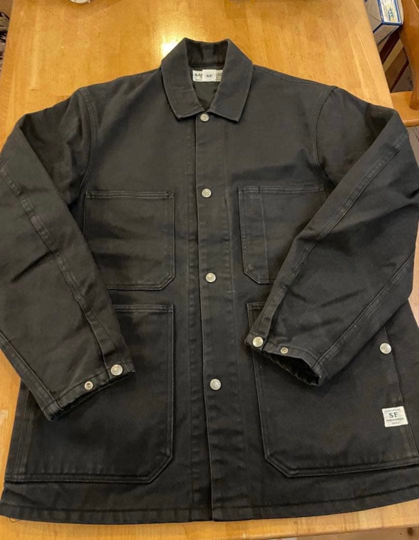 デカサイ　SASSAFRAS ブラック カバーオール Lサイズ