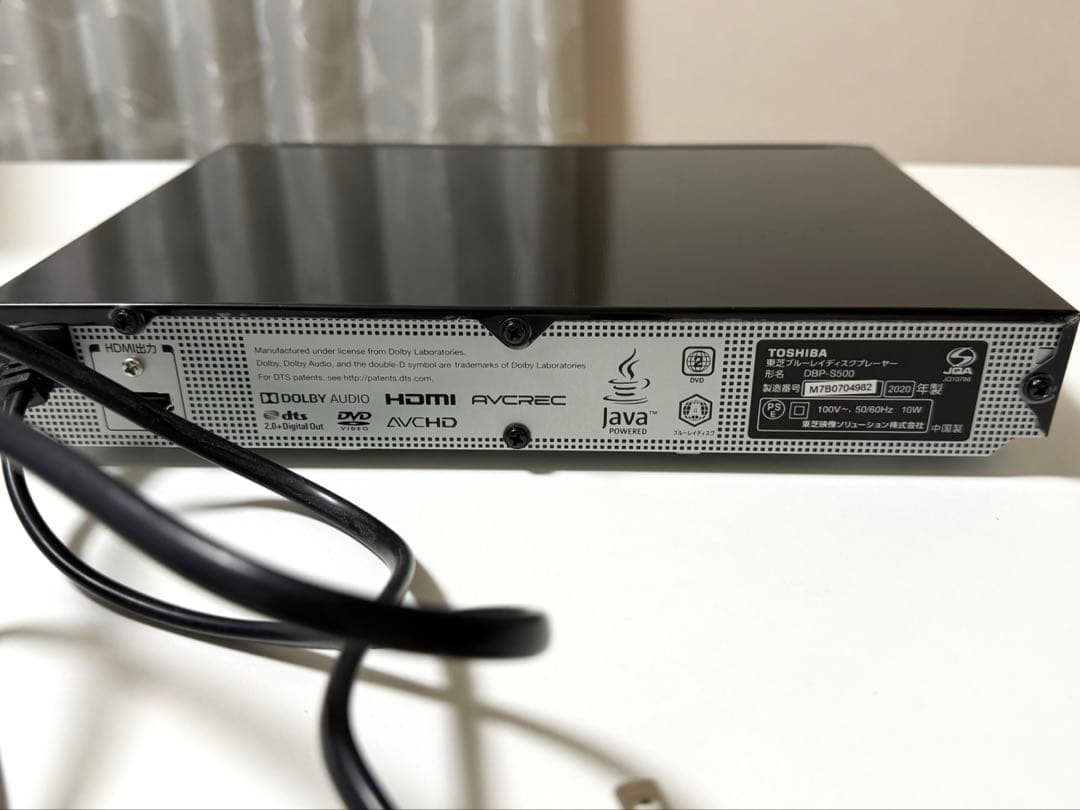 TOSHIBA REGZA ブルーレイディスクプレーヤーとHDMIケーブル