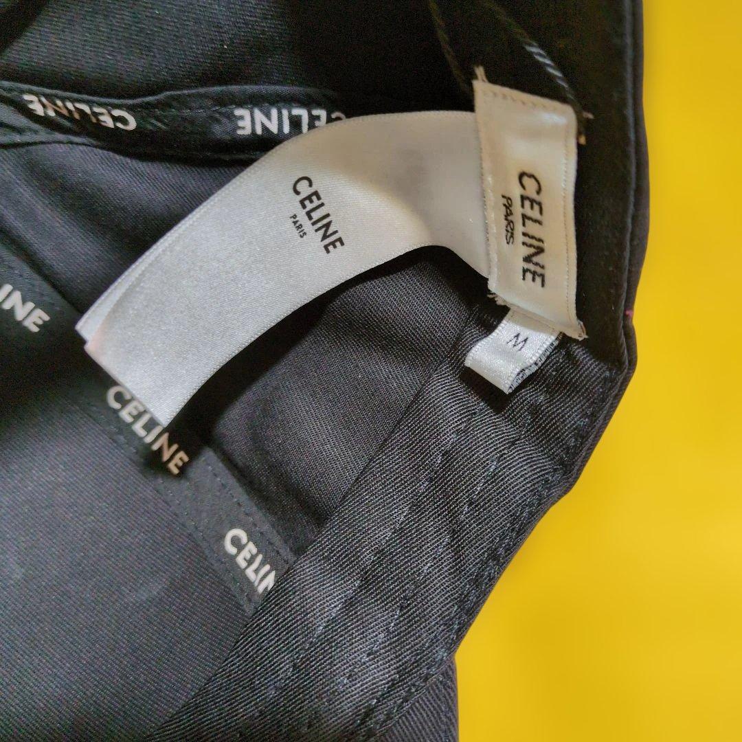 CELINE 刺繍ロゴ ブラックキャップ