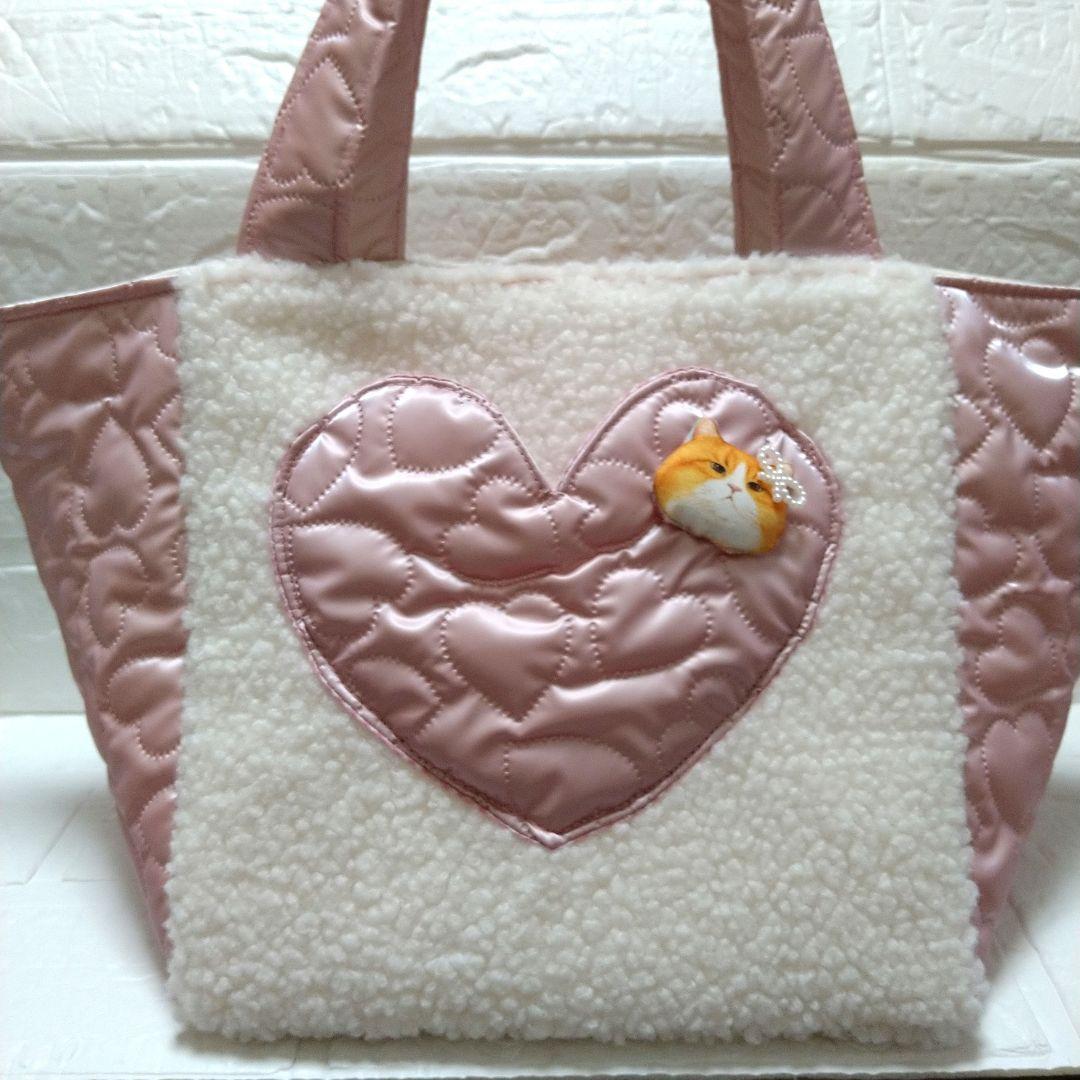 ね*ふ様 コヤンイサムチョン☆スクエアトートバッグ　もこもこボア＆メタルハート