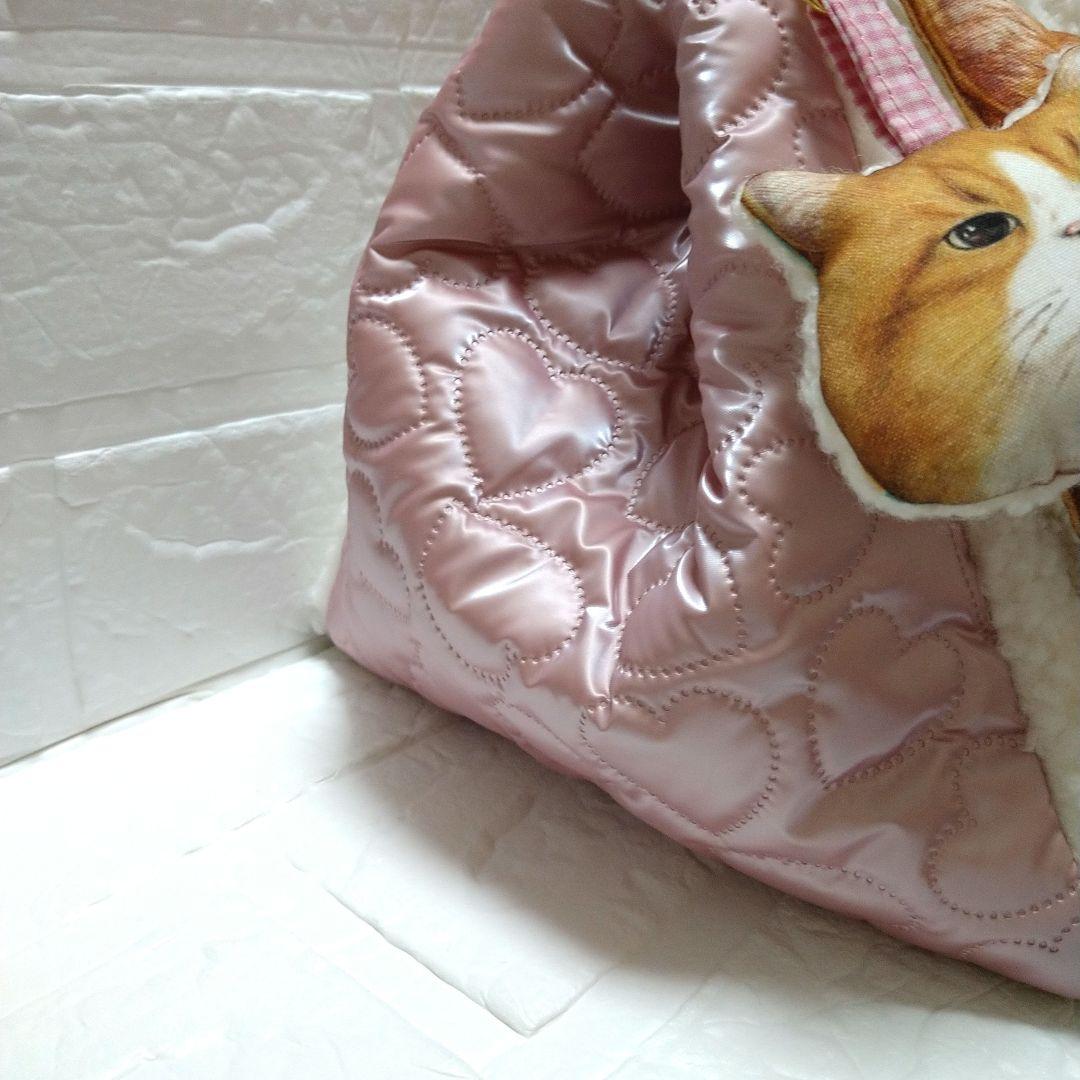 ね*ふ様 コヤンイサムチョン☆スクエアトートバッグ　もこもこボア＆メタルハート