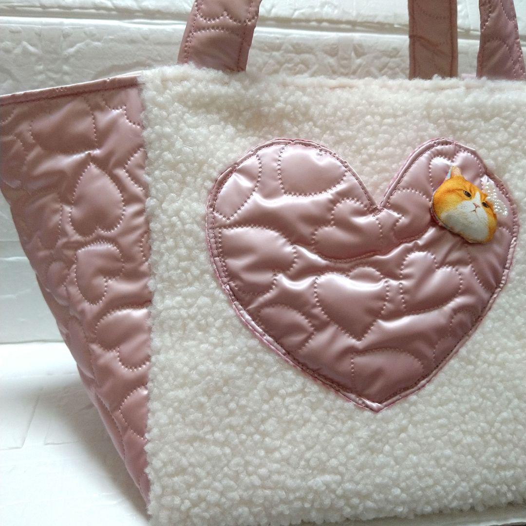 ね*ふ様 コヤンイサムチョン☆スクエアトートバッグ　もこもこボア＆メタルハート