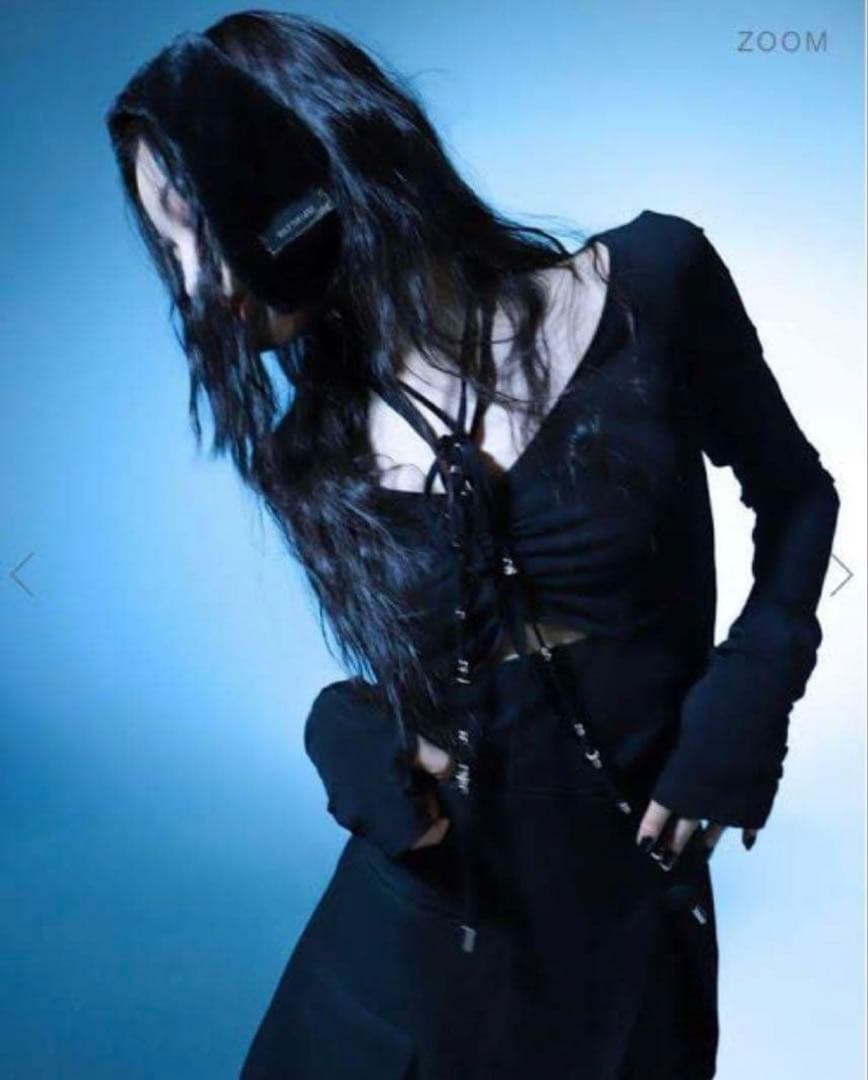 トップス melt the lady beads open tops black