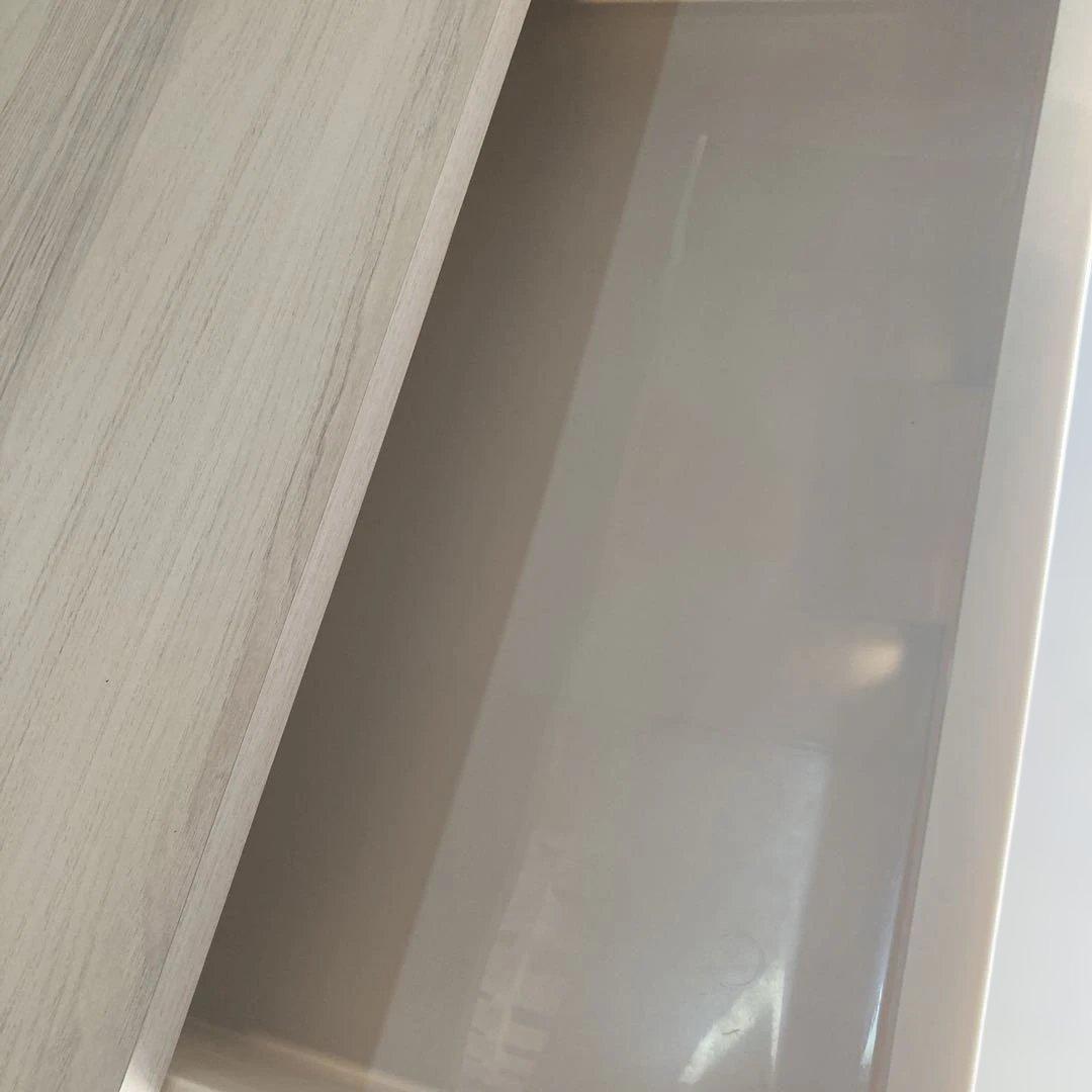 プラスチック 洋タンス 収納ケース 4段 木製天板 ホワイト