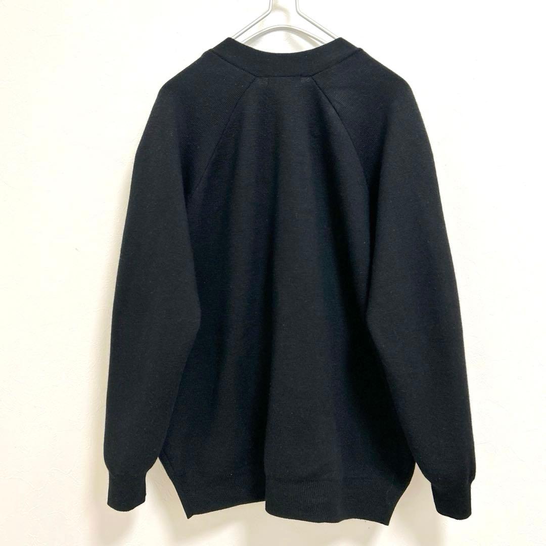 Ballsey ウールポリエステルミラノリブ ファーポケットカーディガン 黒 S