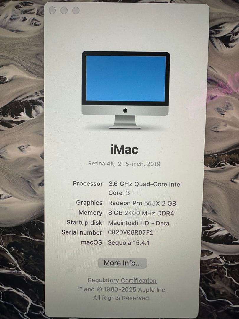 Apple iMac 21.5インチ Retina 4K 2019年モデル