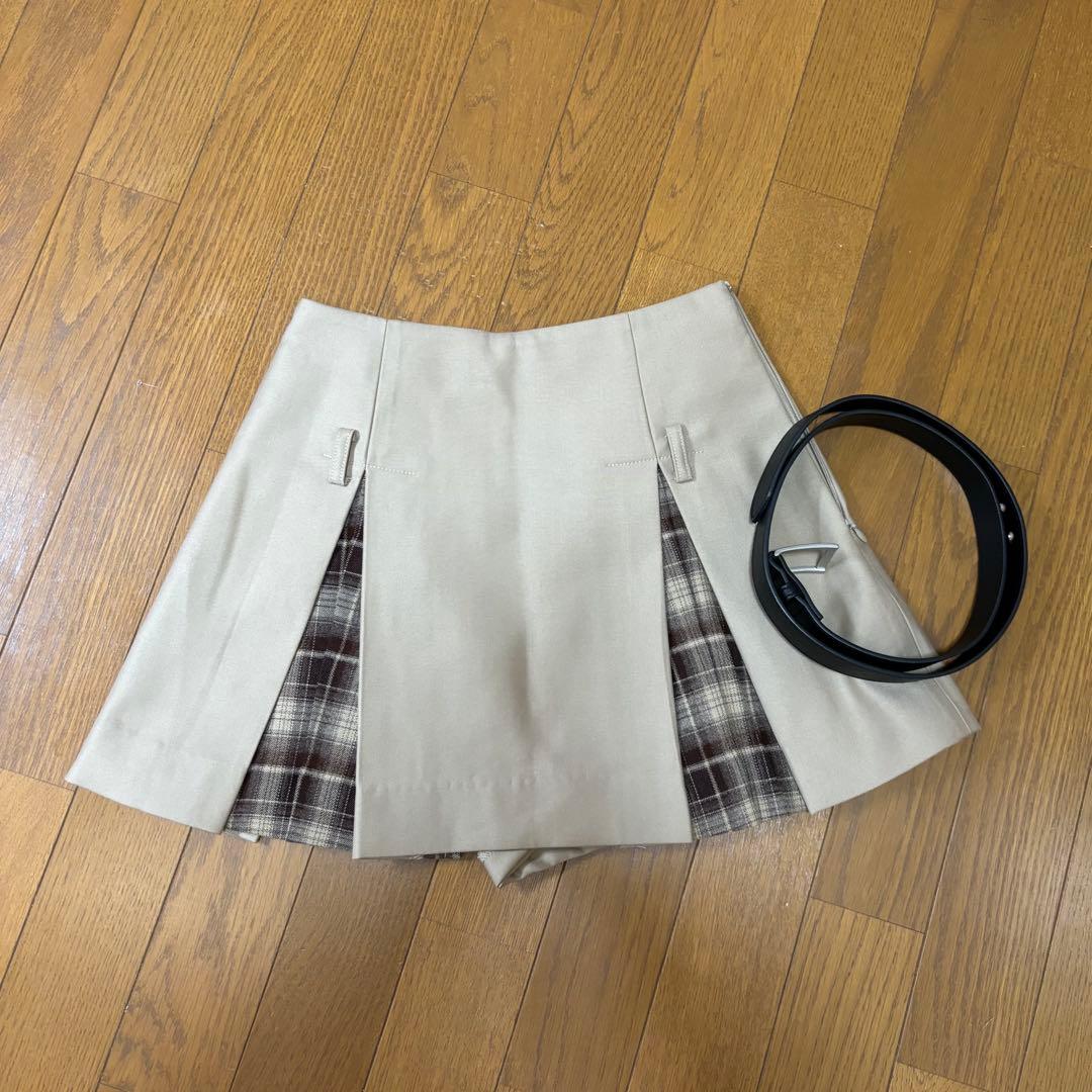 S ダーリッチ チェックドッキングミニスカート