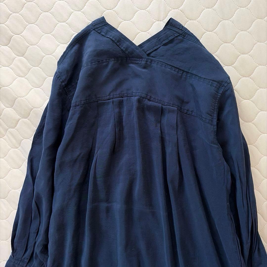 【24SS】BEARDSLEY✴︎カラーレスシャツワンピース　ネイビー　サイズ0