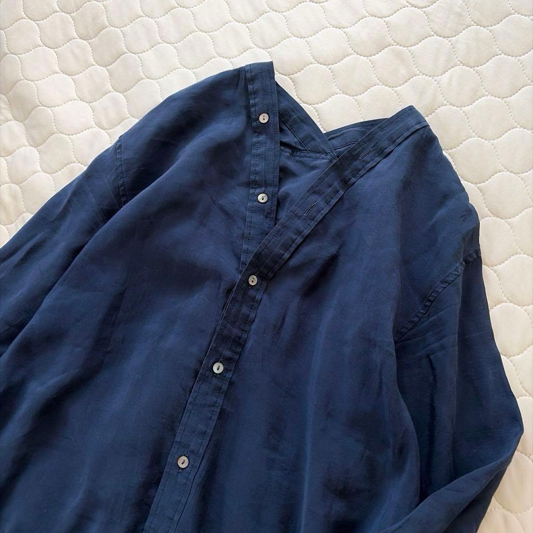 【24SS】BEARDSLEY✴︎カラーレスシャツワンピース　ネイビー　サイズ0