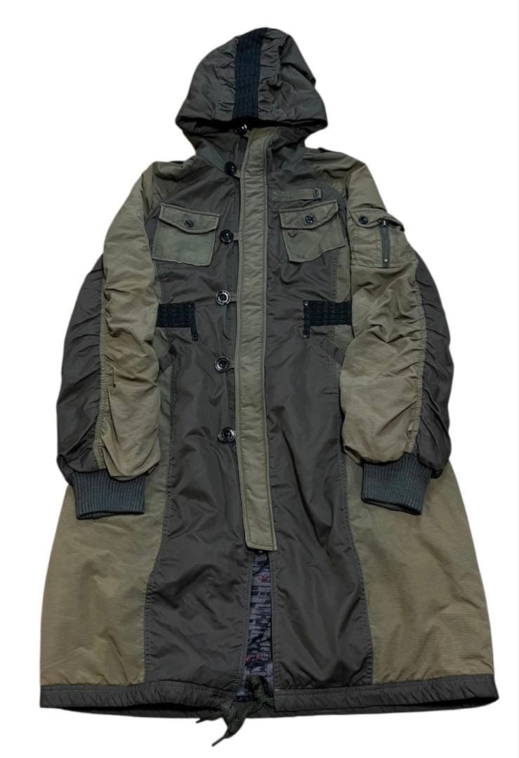 00s Y2K Diesel オリーブ パラシュート モッズコート