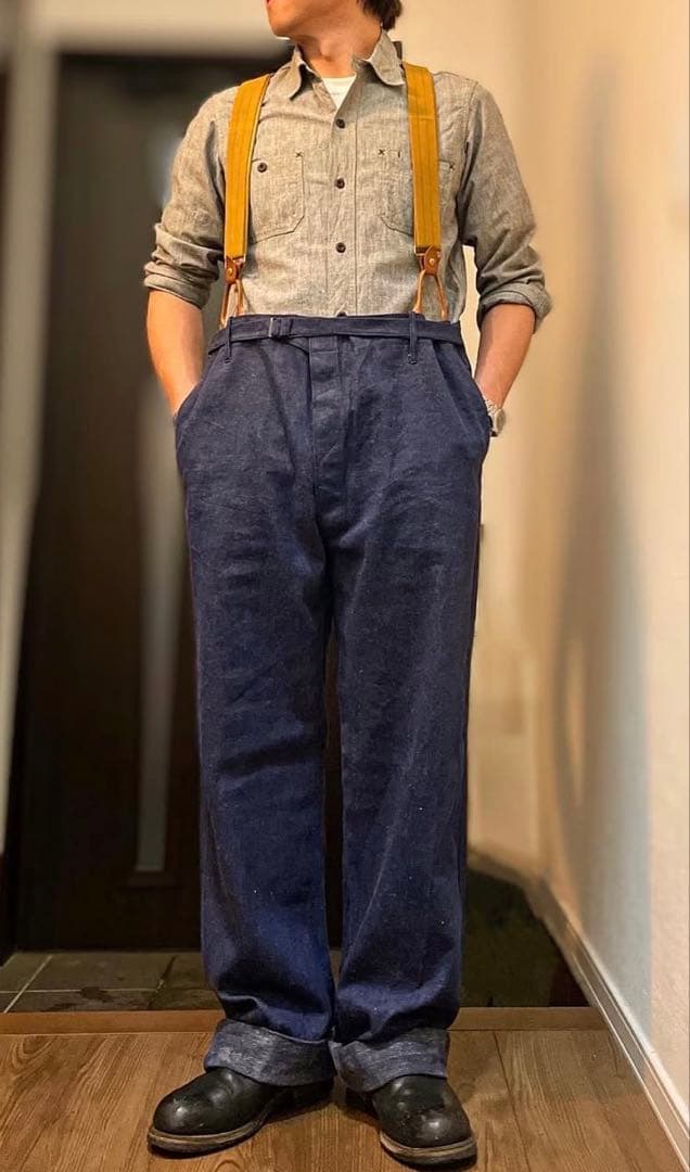 ヴィンテージ デニムワークパンツ フレンチヴィンテージ 40s 50s