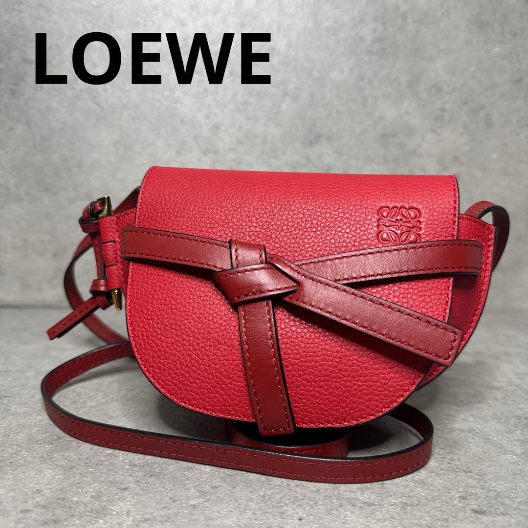 新品！LOEWE ロエベ　ミニゲート　レッド　ミニレザーショルダーバッグ