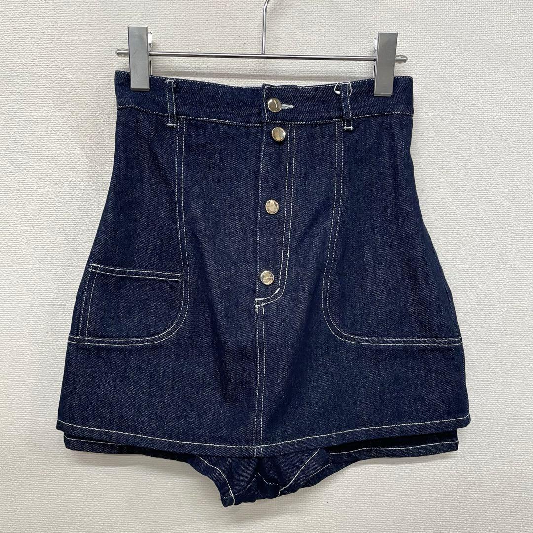 dazzlin デニム ミニスカート風 ショートパンツ