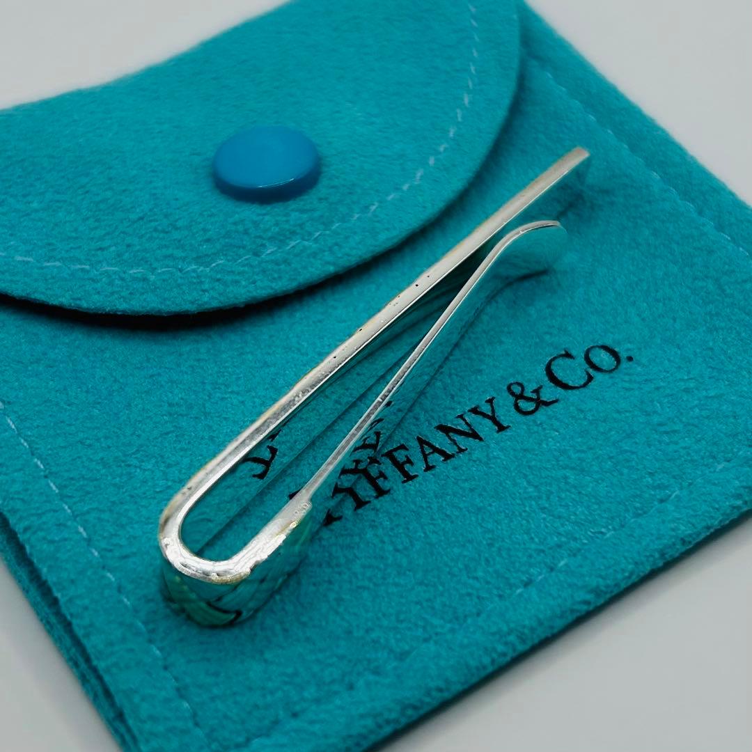 【美品】ティファニー ネクタイピン コンビ メッシュ 編み込み 750 925