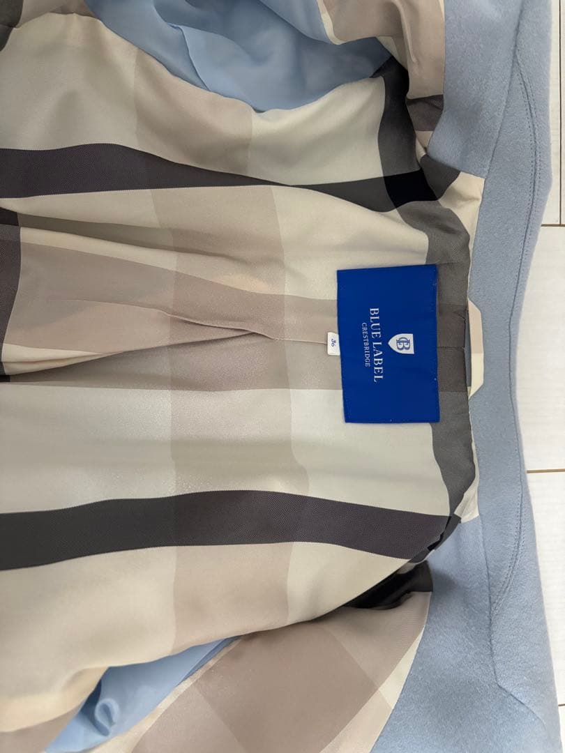 BLUE LABEL CRESTBRIDGE ライトブルー ウールコート36