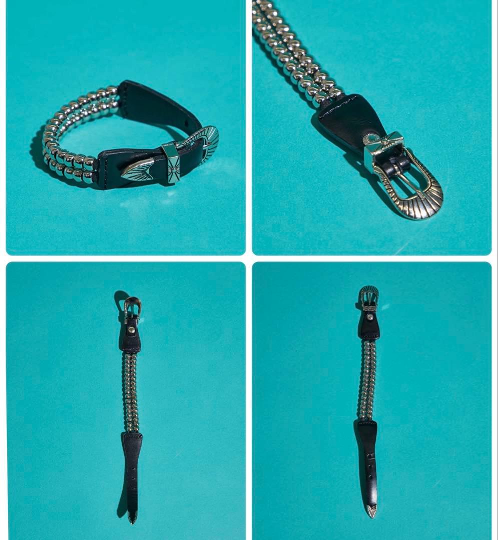 TOGA PULLA トーガ プルラ　メタルバングル　黒　レザー　異素材コンビ