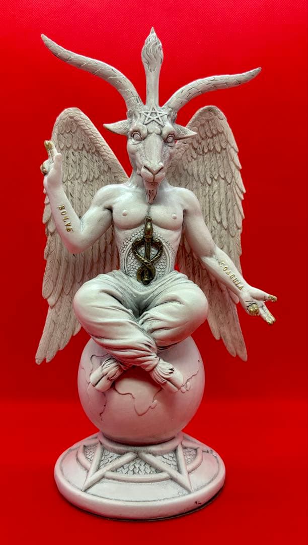 バフォメット像26cm2体セットエリファスレヴィ　テンプル騎士団バホメット置物