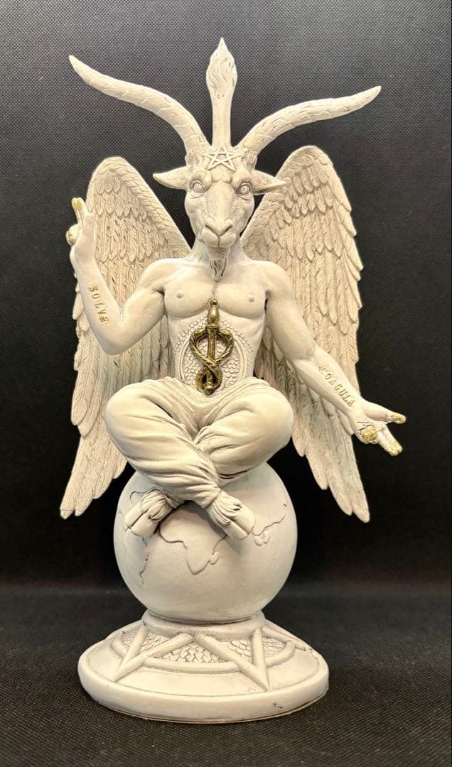 バフォメット像26cm2体セットエリファスレヴィ　テンプル騎士団バホメット置物