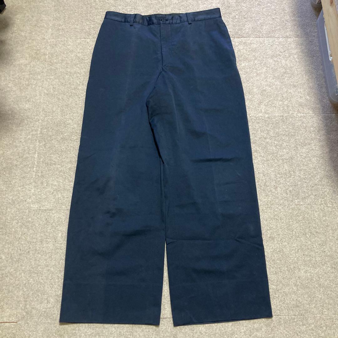 GIORGIO ARMANI コットンスラックス ネイビー