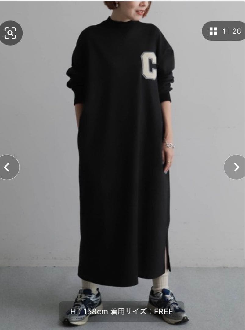 フラノライクカット　ワッペン付キワンピース