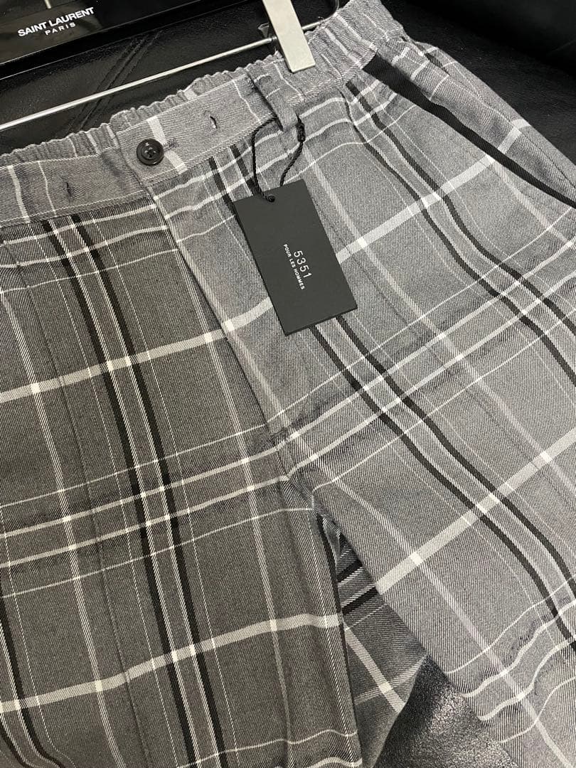 5351 pour les hommesデザインチェックパンツ shellac