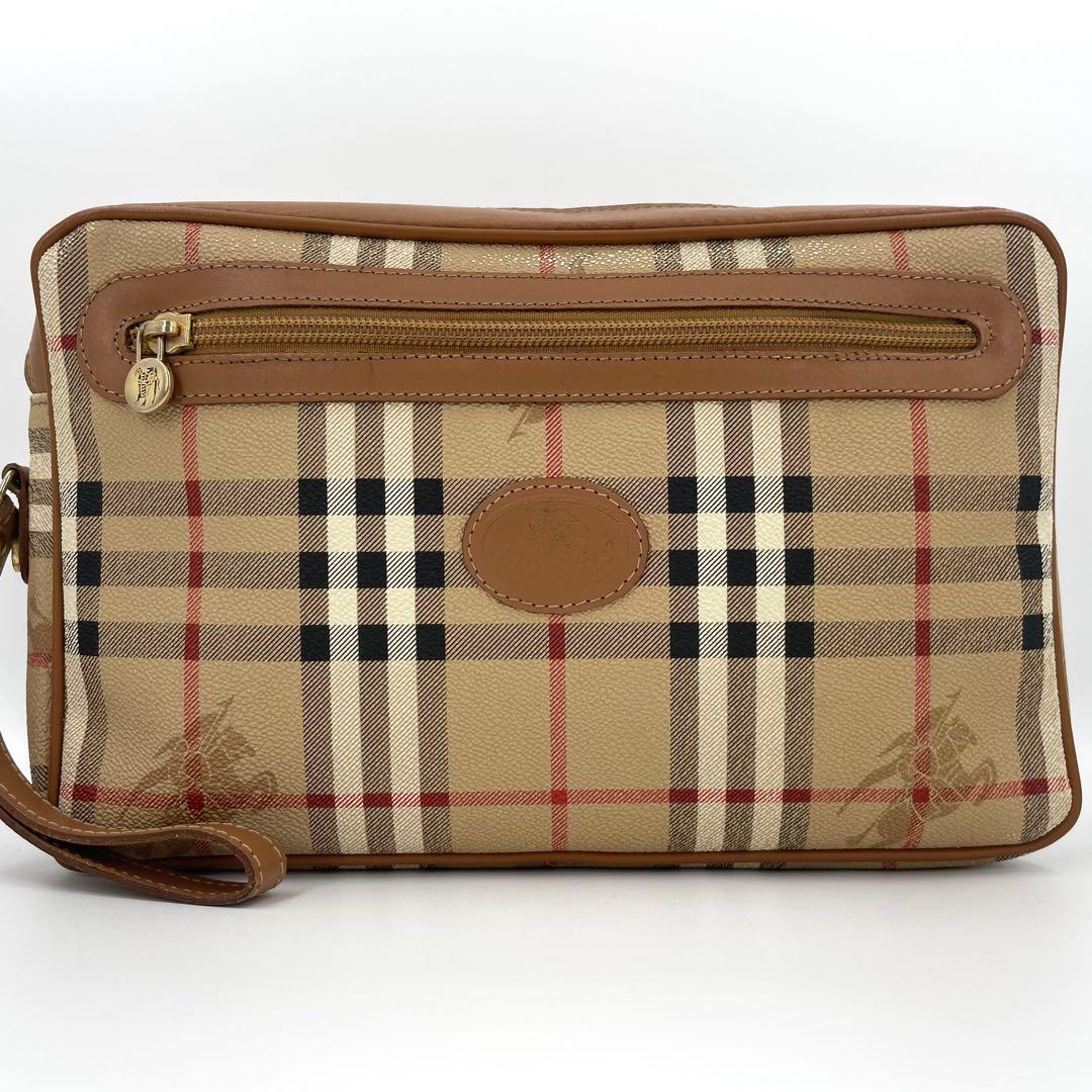 BURBERRY バーバリー ノバチェック セカンドバッグ クラッチバッグ 茶色