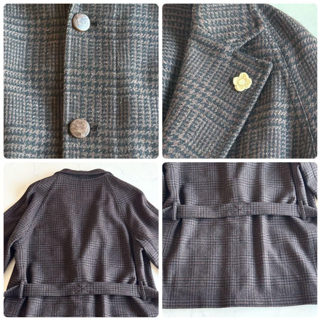 美品 近年 ラルディーニ テーラードジャケット アンコン ベルト ブートニエール