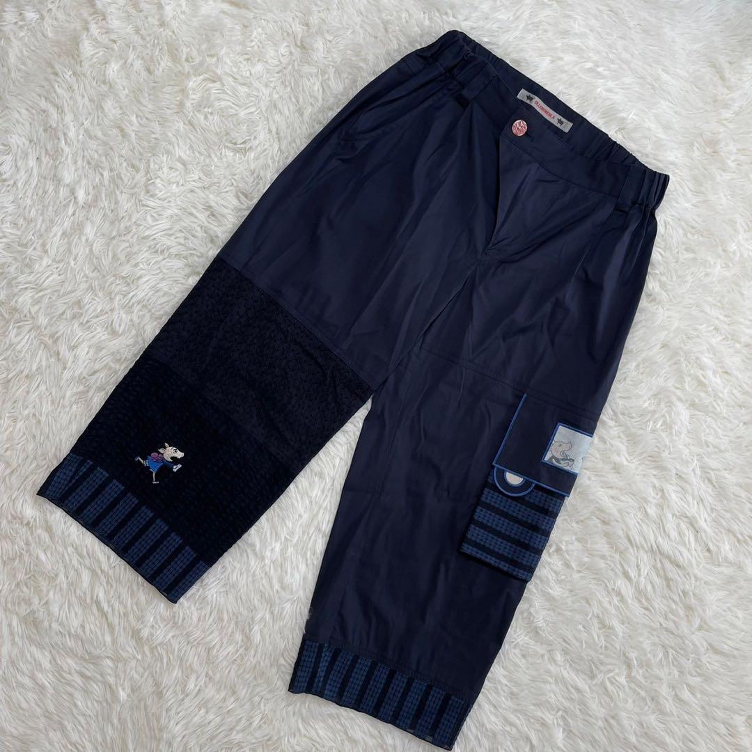 【美品】OLLEBOREBLA アルベロベロ　パンツ　リネン混　日本製 ネイビー