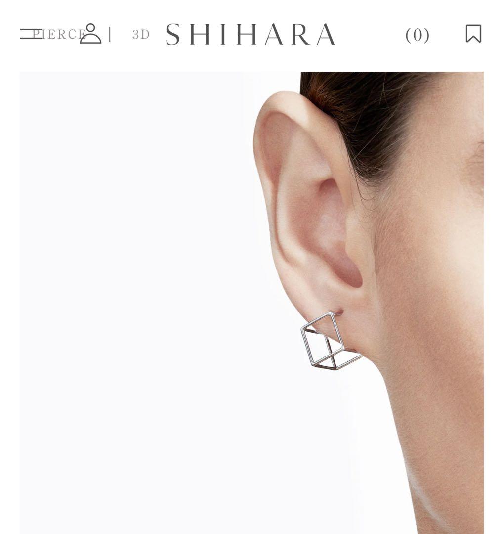 SHIHARA シハラスクエアピアス10 18K White Gold