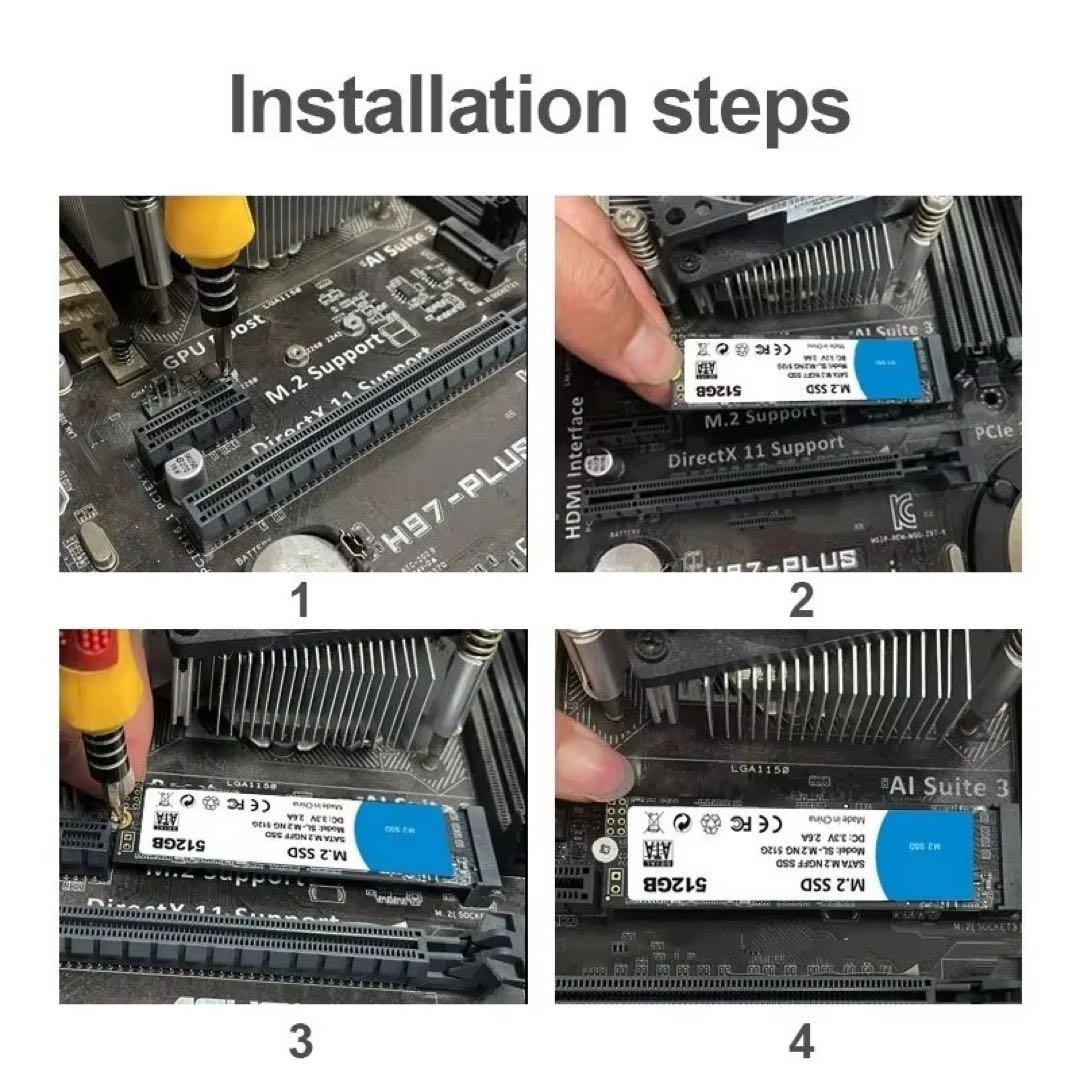 内蔵型SSD HESRAY M.2 2280 NGFF SSD 4TB SATA3.0