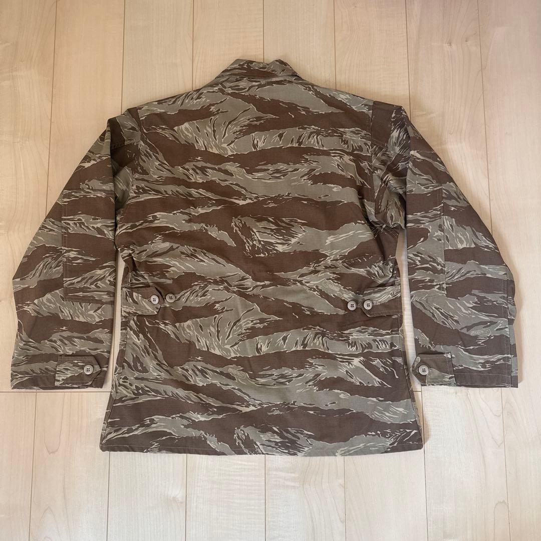 美品　アメリカ製実物生地　デザートタイガーストライプフィールドコンバットシャツ