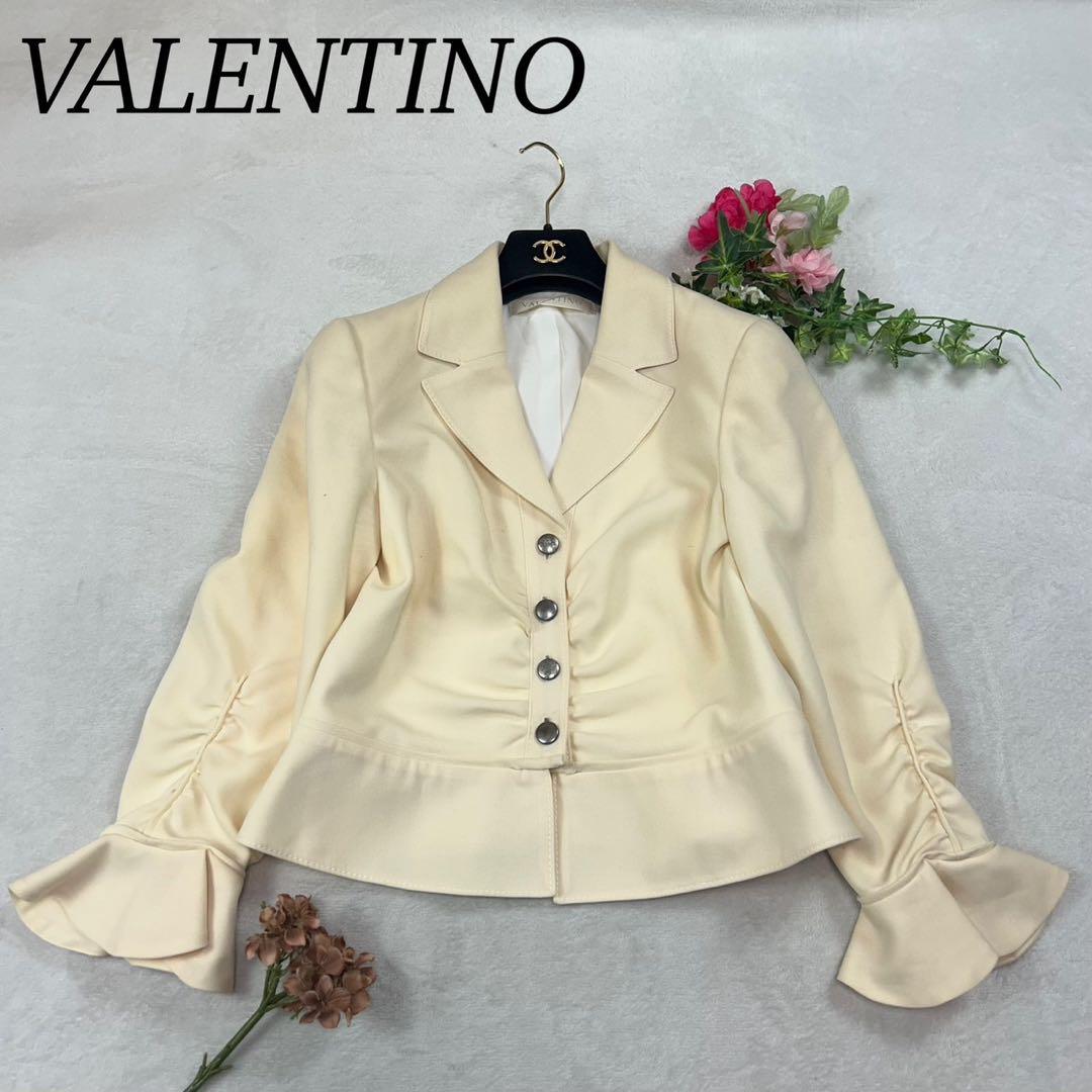 J690 M 12 ヴァレンティノ 袖フリル テーラードJKT レディース