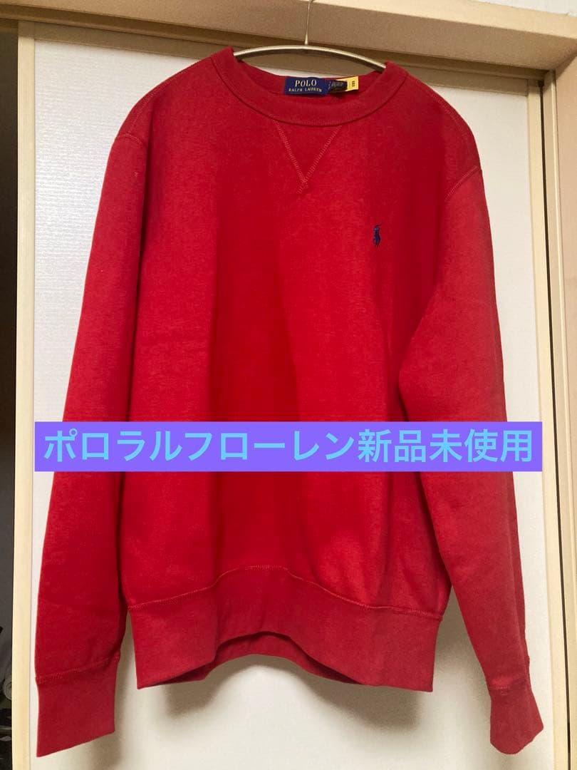 新品未使用　Polo Ralph Lauren レッド スウェットUSサイズS