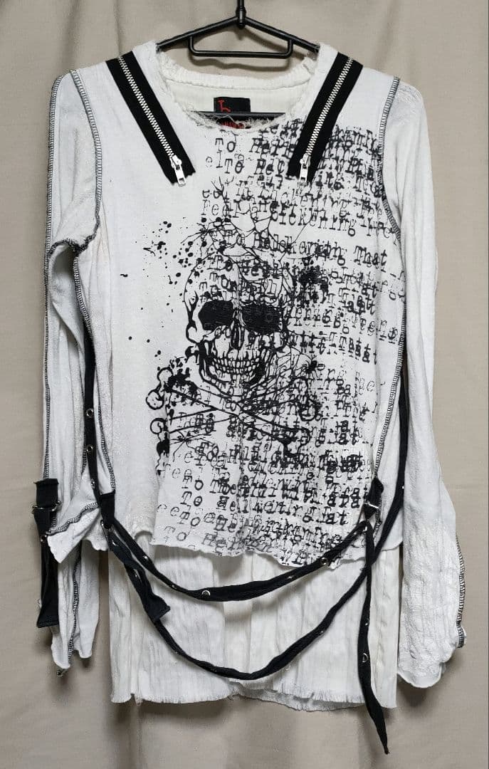 普*9様 h.NAOTO 白 ANARCHY 拘束 紐 スカル 長袖 トップスカ