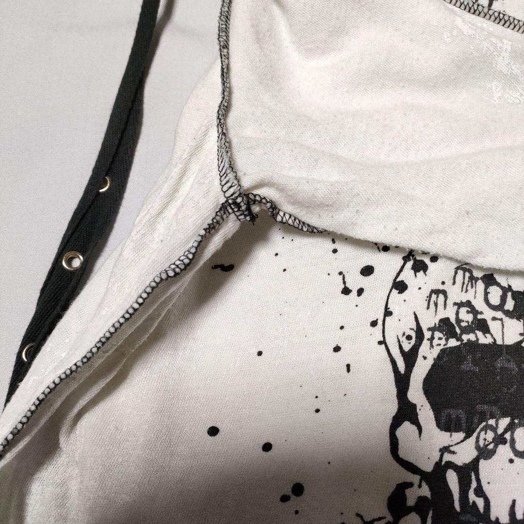 普*9様 h.NAOTO 白 ANARCHY 拘束 紐 スカル 長袖 トップスカ