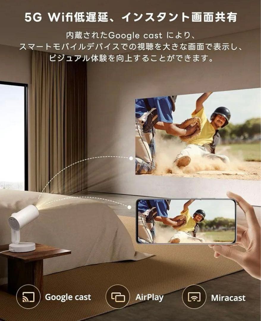 Google TV搭載・Netflix公式ライセンス　ETOE プロジェクター