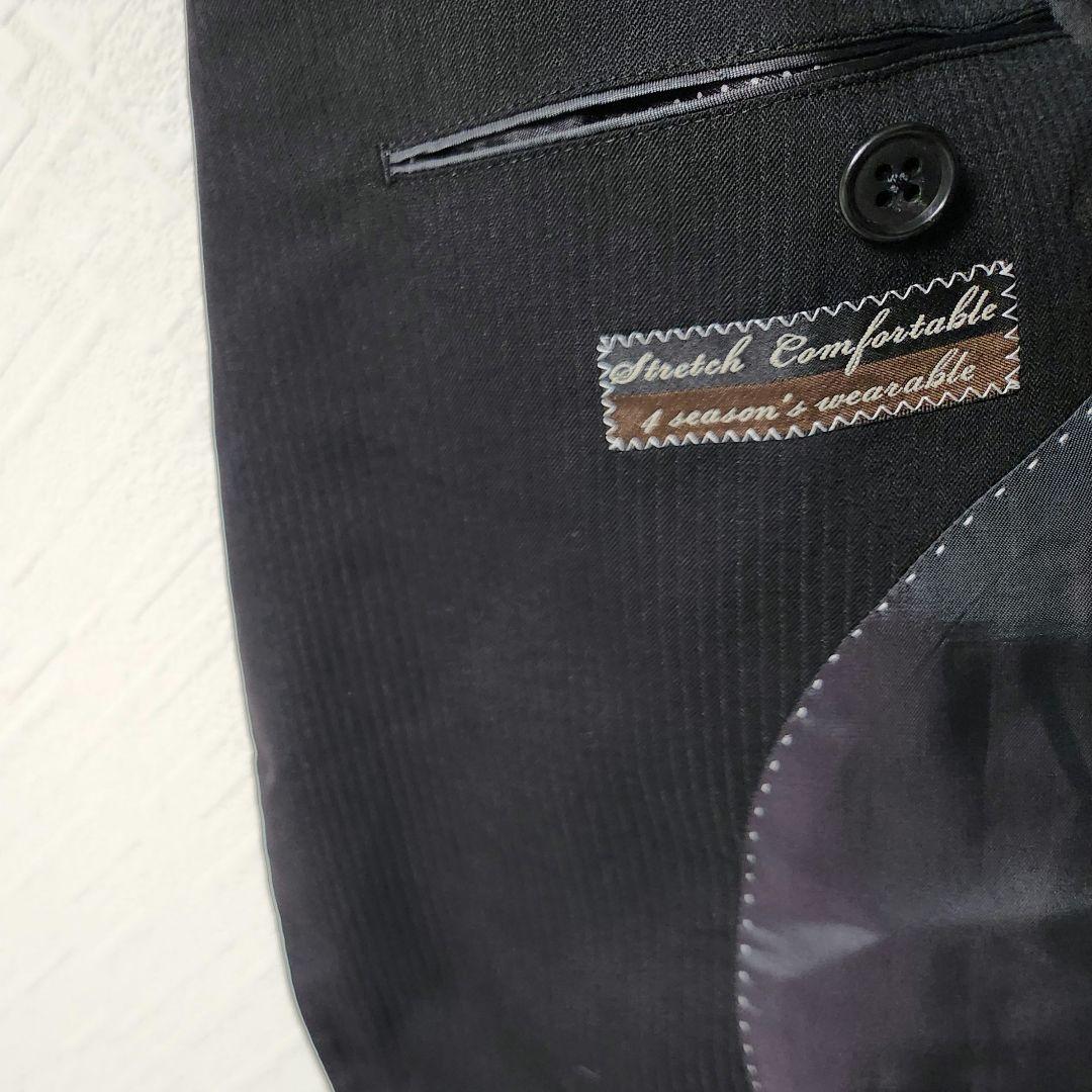 スーツカンパニー　メンズ　スーツ　スリーピース　ブラック　4シーズン　ストレッチ